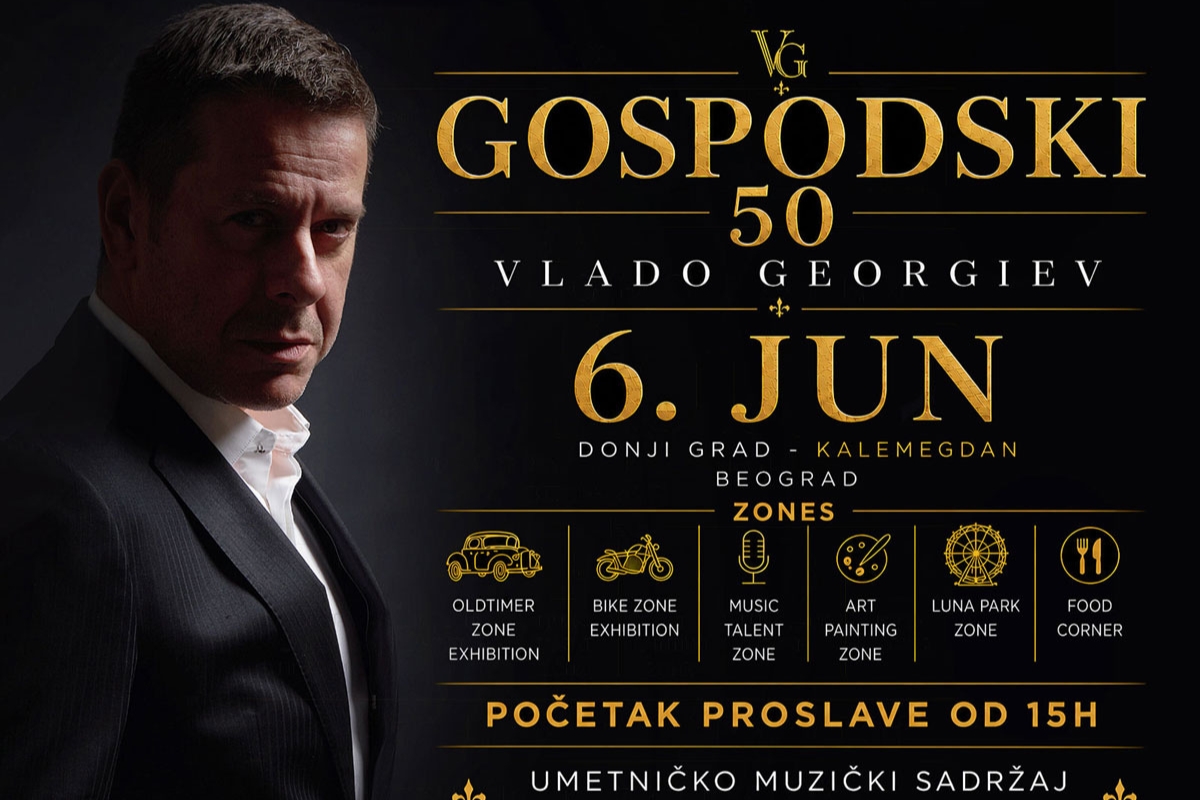 Vlado Georgiev najavljuje koncert GOSPODSKI 50 na Kalemegdanu u Beogradu